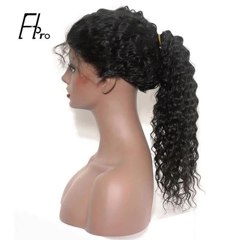 Pre Plucked 360 Lace Frontal Wig With Baby Hair Deep Wave Virgin Hair Wigs